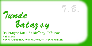 tunde balazsy business card